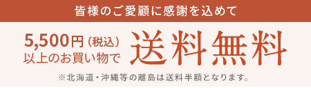 5,500円以上のお買い物で送料無料