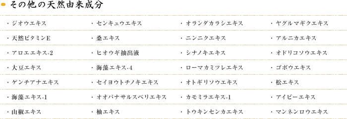 その他の天然由来成分
