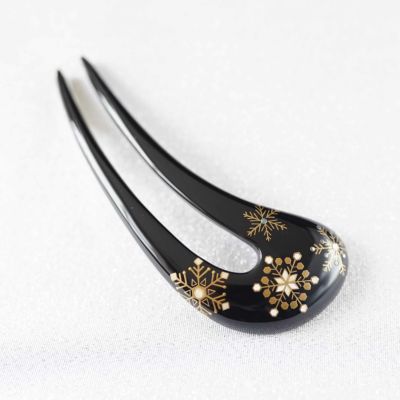 本漆純金蒔絵螺鈿かんざし 輪ピン（小） アラベスク文様 | かづら清 