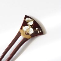 かづら清老舗　本漆純金蒔絵螺鈿かんざし 本漆純金蒔絵螺鈿かんざし 銀杏ピン 胡蝶蘭文様 | かづら清老舗