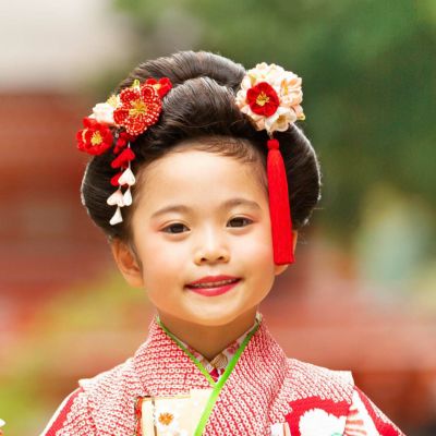 七五三髪飾り 紅白二重梅 勝山三点セット | かづら清老舗オンライン