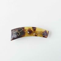 本べっ甲 純金蒔絵螺鈿バレッタ 唐草文様 横長型 | かづら清老舗
