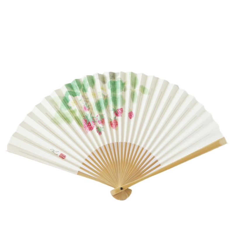 重岡良子、【白露】、希少な額装用画集より、新品額装付 重岡良子画」 扇子・ケース セット（檸檬） | かづら清老舗