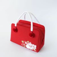 和装バック 和装バッグ がま口 刺繍 バッグ単品 成人式 振袖用 アッシュ